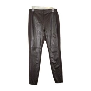 CARLISLE‎ Collection Paneled Leather Front Pull On Pants Womens 8 Brown Mobwife